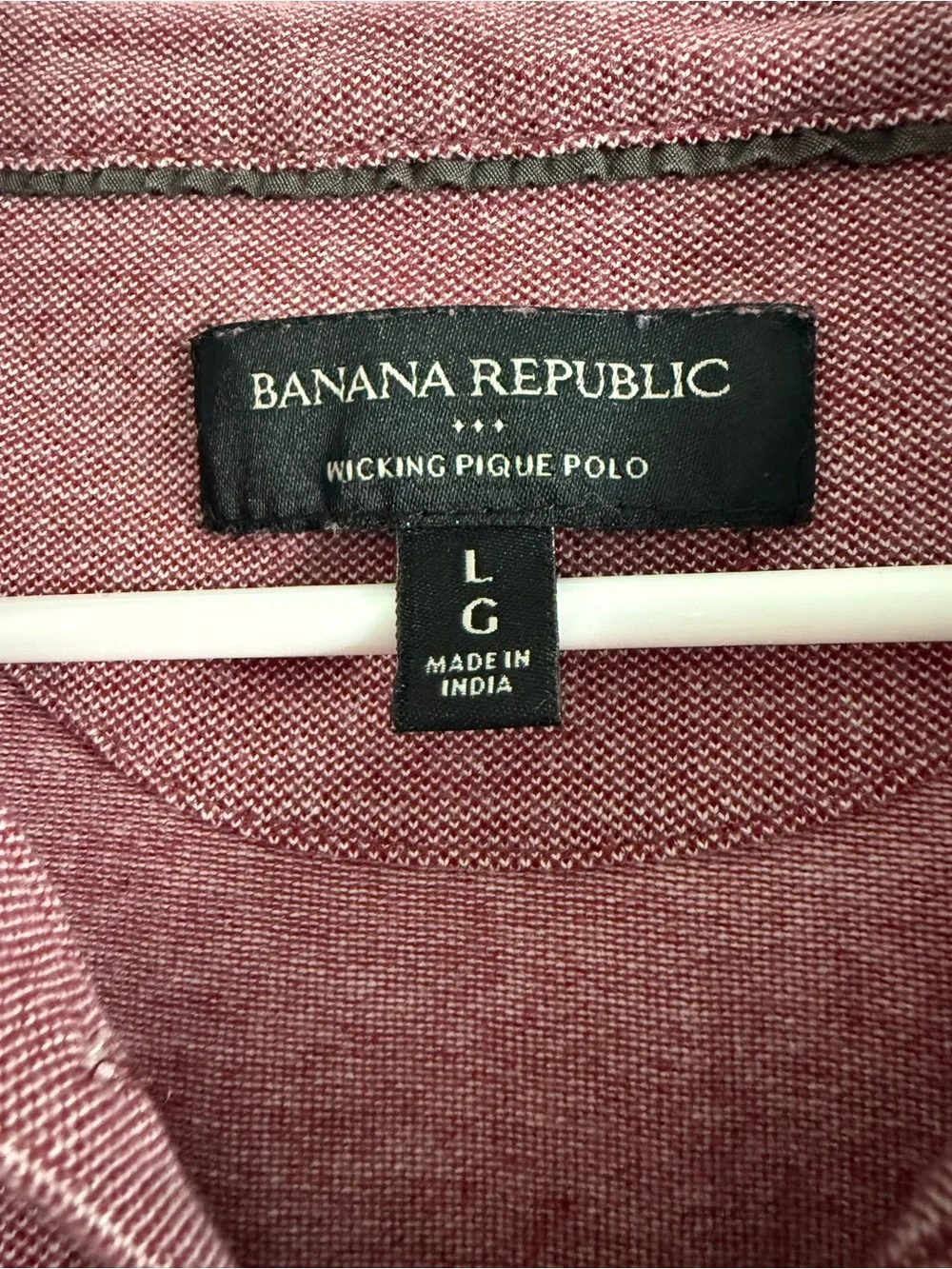 Banana Republic Mauve Heathered Short-Sleeve Polo with Chest Pocket